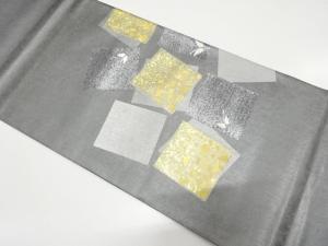 金彩　色紙に蝶模様織り出し　袋帯